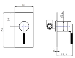 CADDENCE Brushed Nickel Wall Mixer -Home Furnishings Store 0245.st