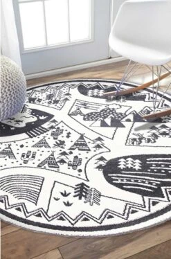 Piccolo Black And White Kids Camping Adventure Kids Rug -Home Furnishings Store 15925 960 5d7e924b 00e5 4812 a58f d12c3c0399f8