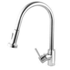 POS Round Chrome Pull Out Spray Kitchen Sink Mixer Tap