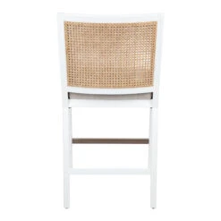 Kane White Rattan Kitchen Stool - Natural Linen -Home Furnishings Store 32758 6