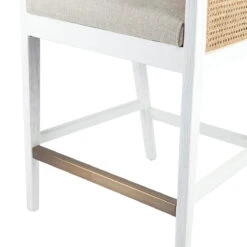 Kane White Rattan Kitchen Stool - Natural Linen -Home Furnishings Store 32758 7