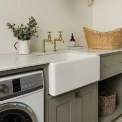 BELFAST Fireclay Butler Kitchen Sink 600mm X 460mm With Overflow