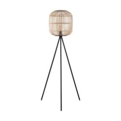 EGLO Floor Light Bordesley Wood Natural
