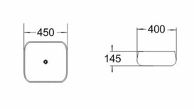 POSEIDON Matte White Ceramic Basin (Rectangle: 450x400X145) 6 POSEIDON Matte White Ceramic Basin (Rectangle: 450x400X145) - Image 4