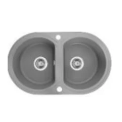 Laveo 470*780*204mm Grey Granite Stone Sink Double Bowls