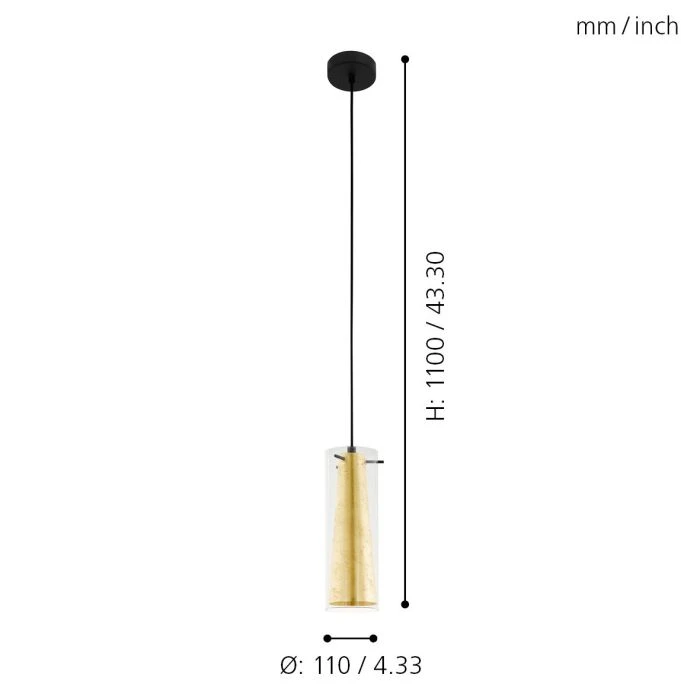 EGLO PINTO GOLD Pendant Light 51 Glass Gold 6 EGLO PINTO GOLD Pendant Light 51 Glass Gold - Image 4