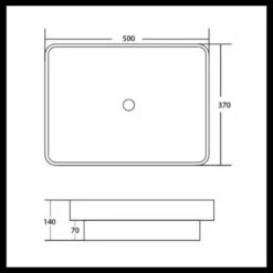 ABS Logan Soft Square GLoss Black & White Basin (500 X 370 X140mm) -Home Furnishings Store A6EqzocI