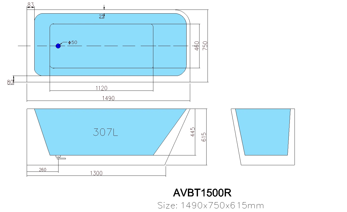Poseidon Avis Corner Back To Wall Bathtub 11 Poseidon Avis Corner Back To Wall Bathtub - Image 9