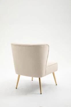 Adele Armchair In Cream Beige / Black Velvet With Gold Legs -Home Furnishings Store ADELE AC BEIGE3