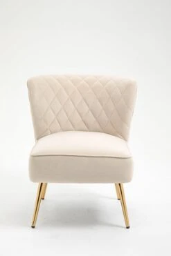 Adele Armchair In Cream Beige / Black Velvet With Gold Legs -Home Furnishings Store ADELE AC BEIGE4