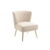 Adele Armchair In Cream Beige / Black Velvet With Gold Legs -Home Furnishings Store ADELE AC BEIGEcopy