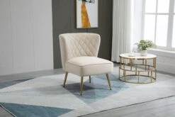 Adele Armchair In Cream Beige / Black Velvet With Gold Legs -Home Furnishings Store ADELE AC BEIGElifestyle