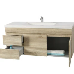 Poseidon BERGE MDF Wall Hung Vanity 1190mm (Right/ Left Drawers) -Home Furnishings Store B124LWOWHdisplay 2