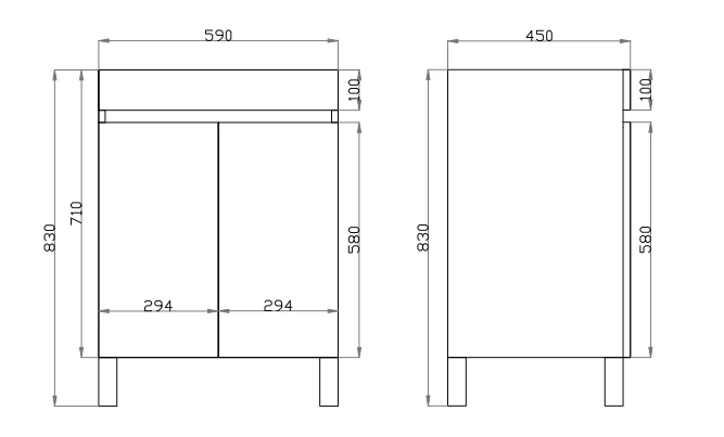 Poseidon BERGE MDF Floor Vanity 600 10 Poseidon BERGE MDF Floor Vanity 600 - Image 8