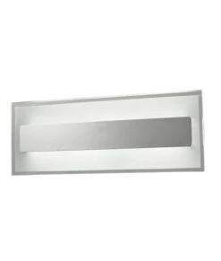 BARCELONA: LED Interior Clear Border Frosted Inner Rectangular Brushed Wall Light