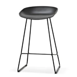 Calibre CBS2006-SD 65cm Bar Stool - Black Seat With Black Frame