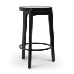 Calibre CBS8163-SU 65cm Solid Wood Bar Stool - Full Black