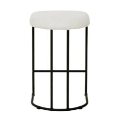 Calibre CBS8174-FH 65cm Bar Stool - Ivory White Boucle (Set Of 2)