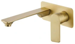 Bateau Wall Mixer With Outlet (Brushed Gold)