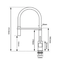 AQU Kitchen Sink Mixer Tap Brushed Nickle 13 AQU Kitchen Sink Mixer Tap Brushed Nickle -Home Furnishings Store BU1032.KM06