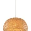 CANASTA: Bohemian Interior Large Natural Bamboo Finish Pendant Light