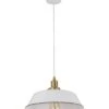 CEREMA: Interior White With Antique Brass & Black Highlight Angled Dome Pendant Light -Home Furnishings Store CEREMA2