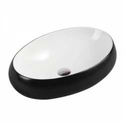 CHUR Oval Counter Top Basin Black And White 610x410mm