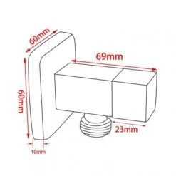 BLAZE Square Chrome 1/4 Turn Washing Machine Stop Tap 11 BLAZE Square Chrome 1/4 Turn Washing Machine Stop Tap -Home Furnishings Store CH0017.WMT CH0017.WMTspec1