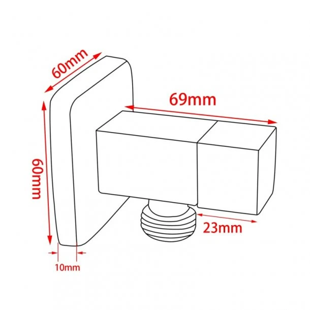 BLAZE Square Chrome 1/4 Turn Washing Machine Stop Tap 7 BLAZE Square Chrome 1/4 Turn Washing Machine Stop Tap - Image 5