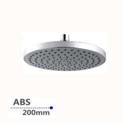 AQU Round Chrome Rainfall Shower Head 200mm