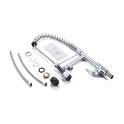 AQU Spring Chrome Commercial Double Spout Kitchen Sink Mixer Tap -Home Furnishings Store CH1009.KM03