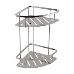 VOG Chrome Stainless Steel 2 Tier Shower Caddy Shelf