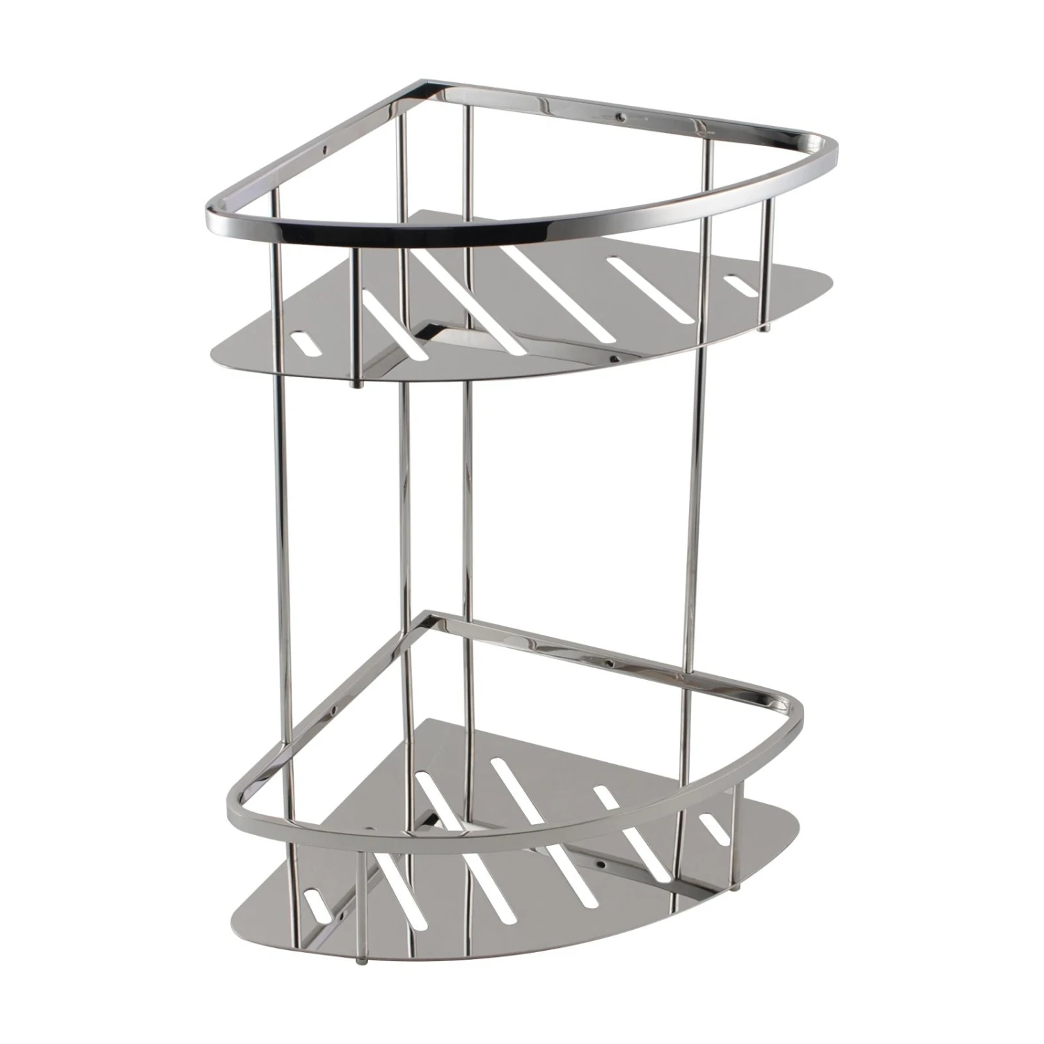 VOG Chrome Stainless Steel 2 Tier Shower Caddy Shelf 3 VOG Chrome Stainless Steel 2 Tier Shower Caddy Shelf