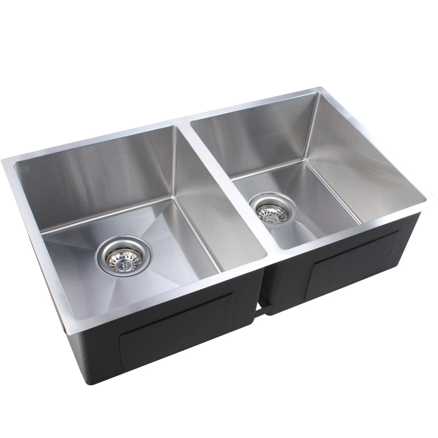 Double Bowl Handmade 304 Stainless Steel Sink 770x450mm 3 Double Bowl Handmade 304 Stainless Steel Sink 770x450mm