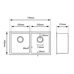 Double Bowl Handmade 304 Stainless Steel Sink 770x450mm 7 Double Bowl Handmade 304 Stainless Steel Sink 770x450mm -Home Furnishings Store CH7745R.KS03