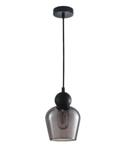 CHAMPAN: Interior Bronze Amber / Black Smoke Glass Ellipse Pendant Lights -Home Furnishings Store CHAMPAN2 20210831