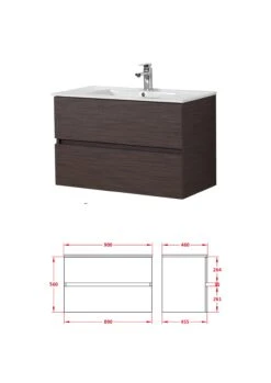 Poseidon STELLA PVC Wall Hung PVC Vanity 900 -Home Furnishings Store CL B900 WH CAB
