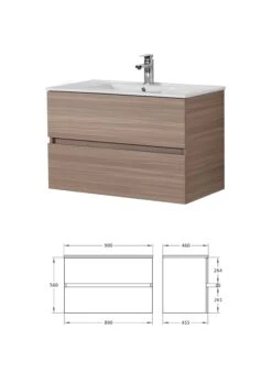 Poseidon STELLA PVC Wall Hung PVC Vanity 900 -Home Furnishings Store CL OAK900 WH CAB