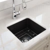 CUISINE Fireclay Insert Kitchen Sink 460mm X 460mm (Matte Black) 2 CUISINE Fireclay Insert Kitchen Sink 460mm X 460mm (Matte Black) -Home Furnishings Store CU46FS MB02
