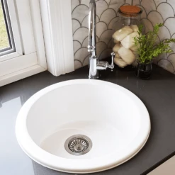 CUISINE Round Fireclay Insert Kitchen Sink 470mm