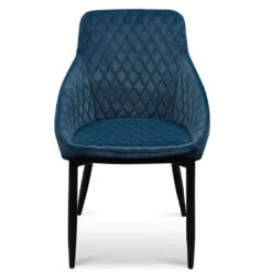 Calibre CDC6121-ST Dining Chair - Navy Blue Velvet With Black Legs