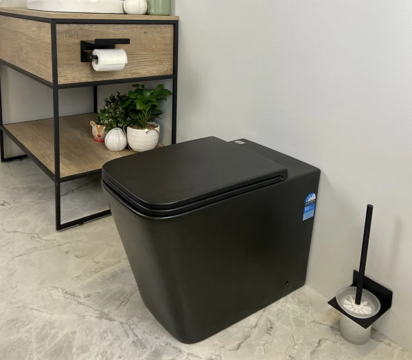 Enox99 Rimless Wall Faced Floor Toilet Pan Matt Black 4 Enox99 Rimless Wall Faced Floor Toilet Pan Matt Black - Image 2