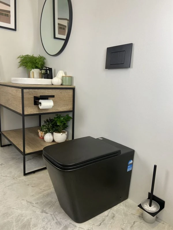 Enox99 Rimless Wall Faced Floor Toilet Pan Matt Black 8 Enox99 Rimless Wall Faced Floor Toilet Pan Matt Black - Image 6