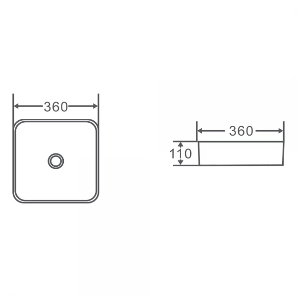 ETNA Square Counter Top Basin Cappuccino 360mm 5 ETNA Square Counter Top Basin Cappuccino 360mm - Image 3