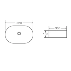 Evea Above Counter Oval Basin 520x330mm -Home Furnishings Store Evea5203
