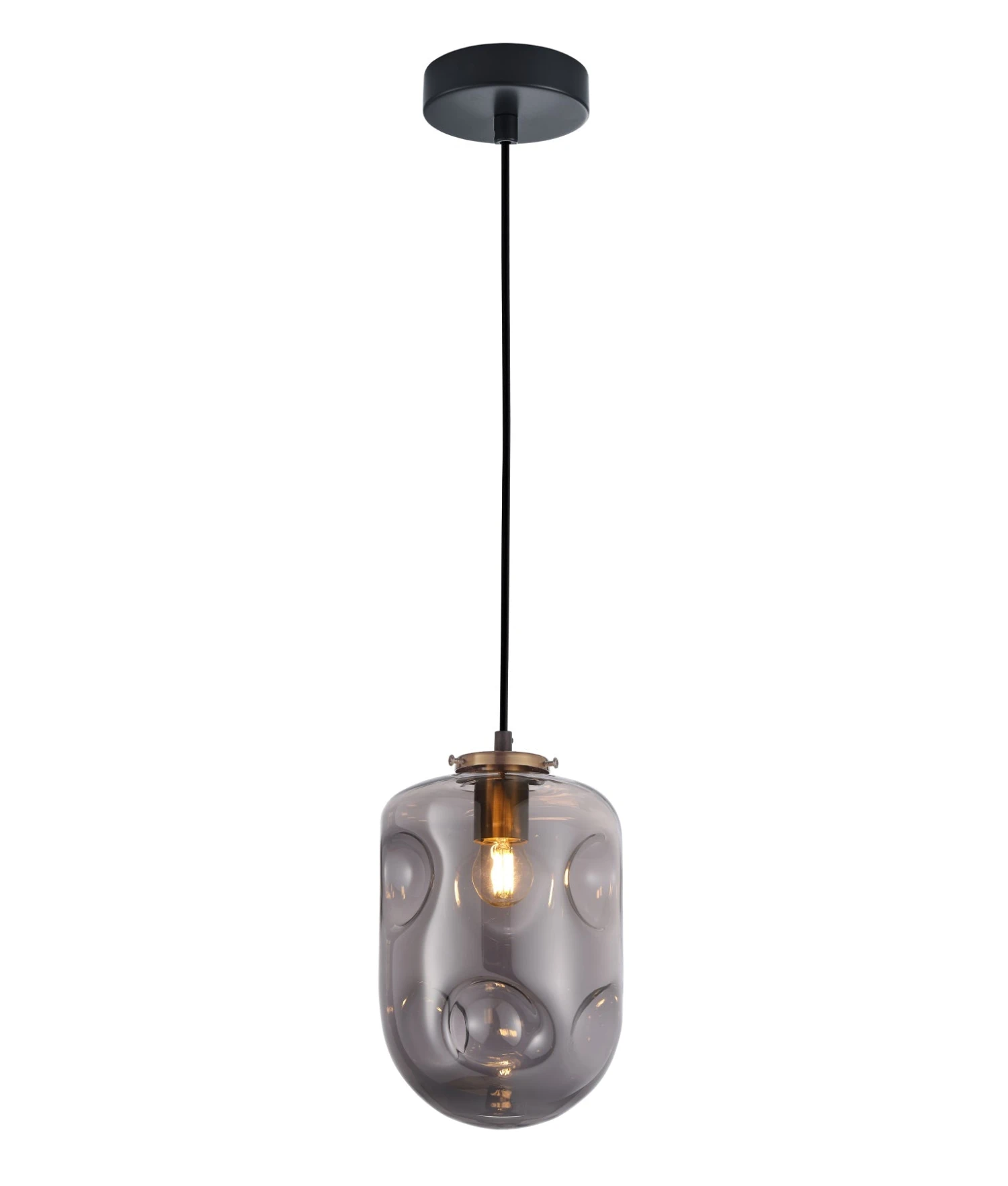 FOSSETTE: Interior Dimpled Smoked Mirror Effect Oblong Glass Pendant Light 3 FOSSETTE: Interior Dimpled Smoked Mirror Effect Oblong Glass Pendant Light