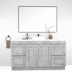 ABS BOSTON Matt Grey Freestanding Vanity Single Bowl 1500mm