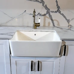 GALDOR Fireclay Insert Kitchen Sink 600mm X 410mm -Home Furnishings Store HG604005