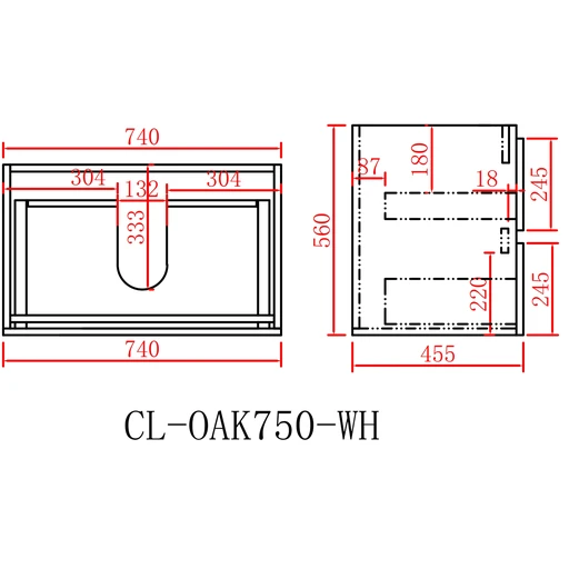 Poseidon STELLA PVC Wall Hung PVC Vanity 750 8 Poseidon STELLA PVC Wall Hung PVC Vanity 750 - Image 6