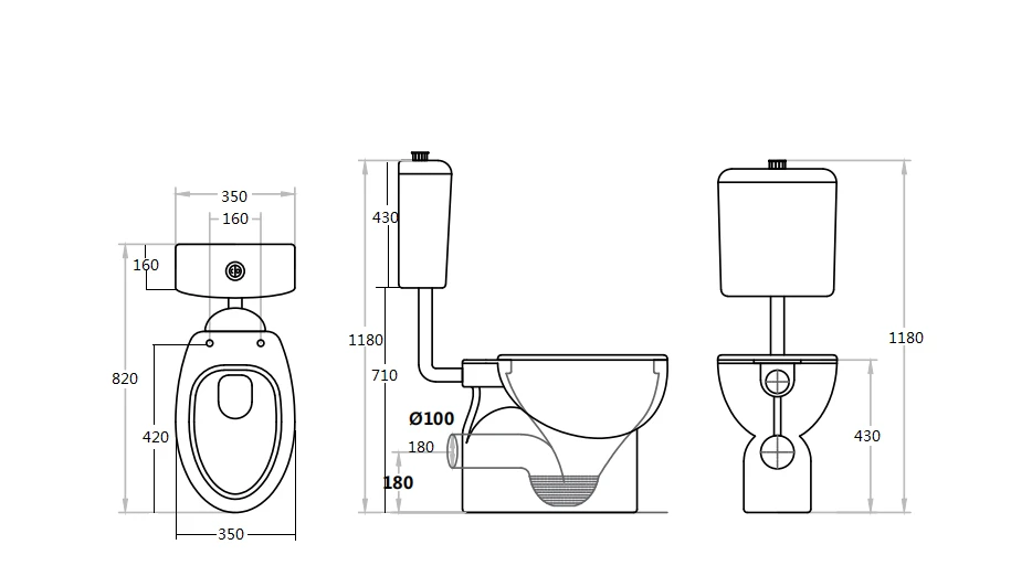 Poseidon CALLA Box Rim Disable P-Trap Toilet Suite 4 Poseidon CALLA Box Rim Disable P-Trap Toilet Suite - Image 2